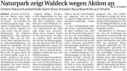 WLZ: Naturpark zeigt Waldeck wegen Aktion an